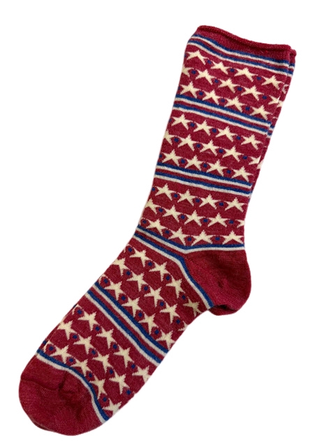 Americana Alpaca Bamboo Roll Top Quarter Crew socks
