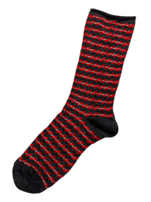 Surf Alpaca Bamboo Stripe with roll top quarter crew alpaca sock